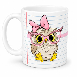 CANECA CERÂMICA PROFESSORA CORUJA