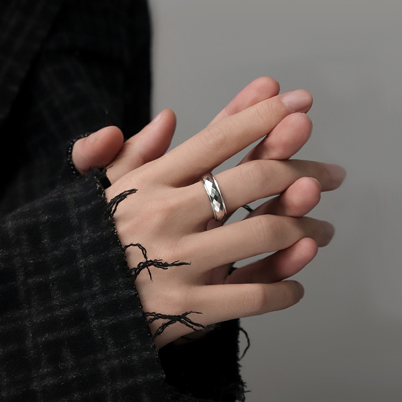 Anel de círculo simples masculino na moda simples All-Match nicho anel ins legal moda rua Wear acessórios masculino titâ