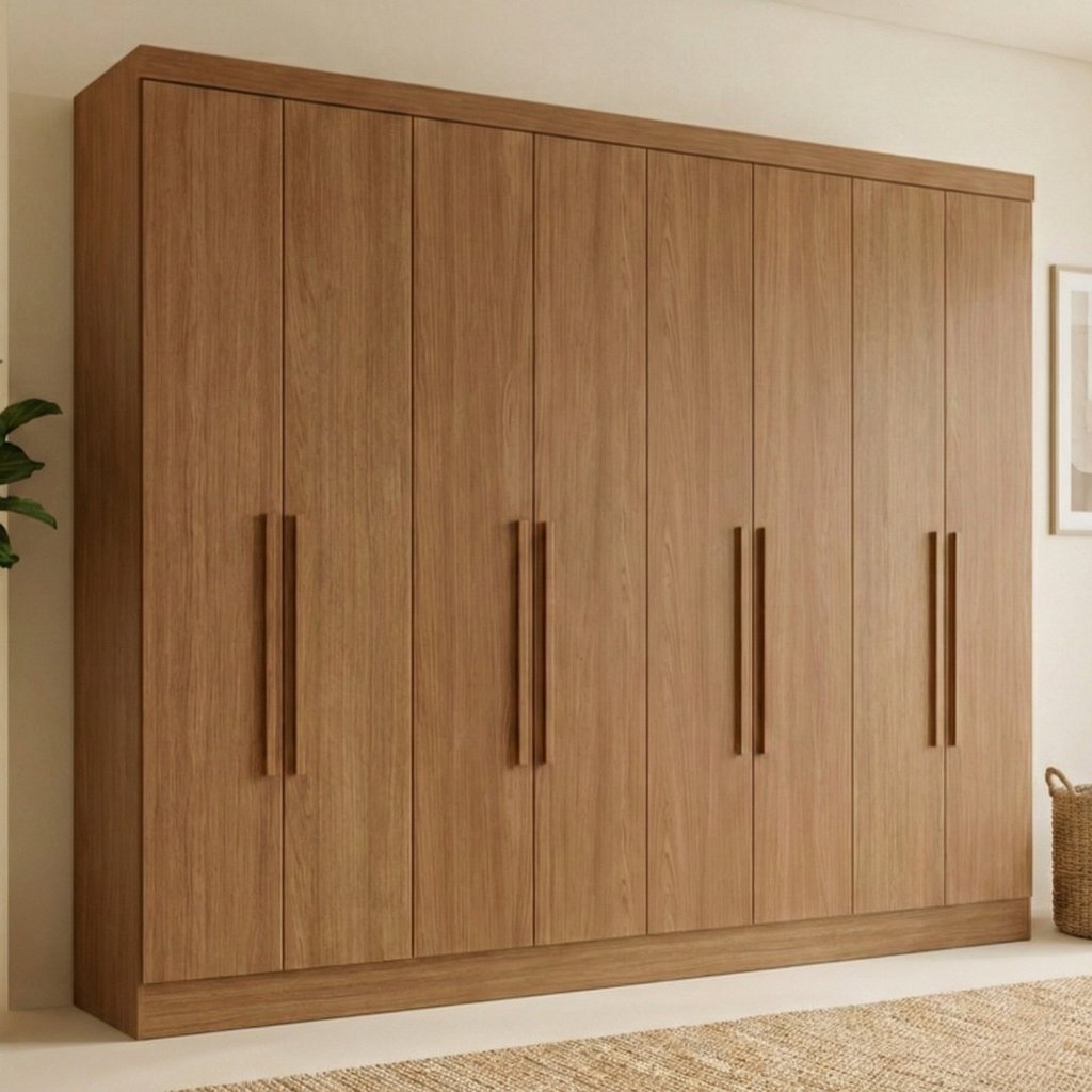 Guarda Roupa Casal 8 Portas 4 Gavetas Master New Marrom/Jatoba Jatoba