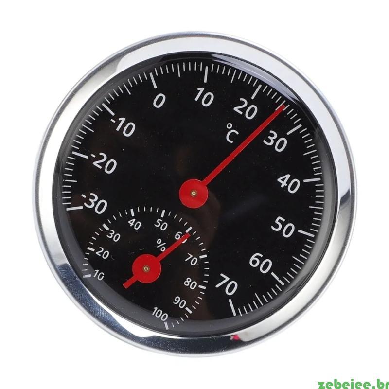 zebeiee Medidor Mecânico Umidade E Temperatura Face Redonda Para Salas Internas Interiores Automóveis Leitor D