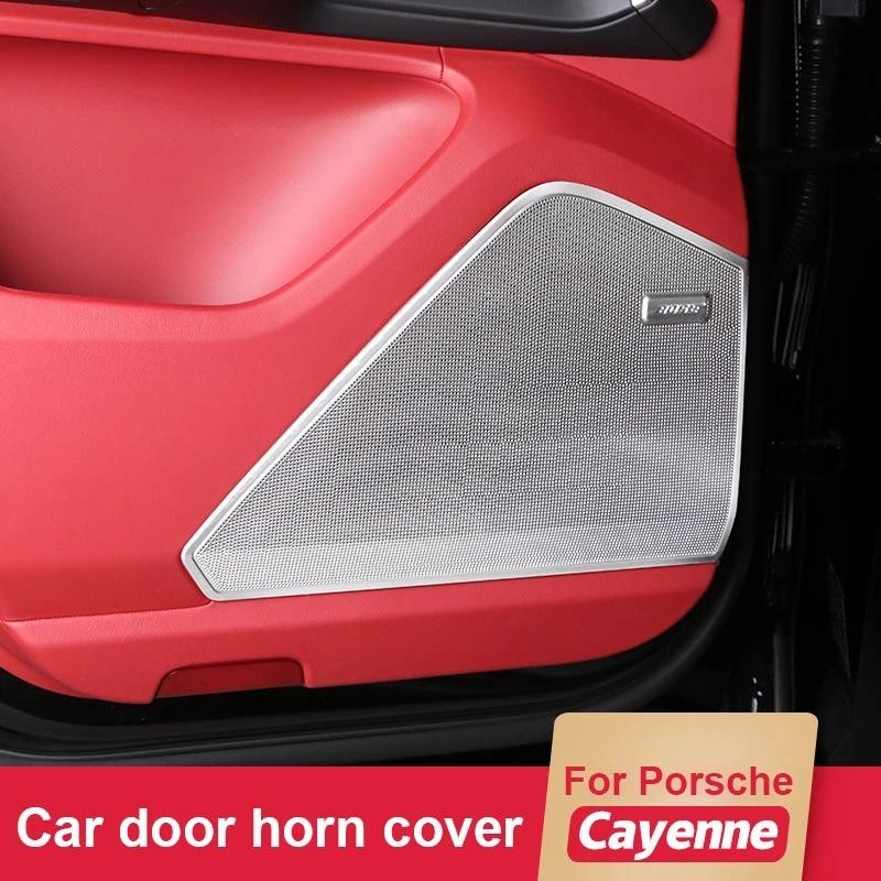 Para Porsche Cayenne 2018 2019 2020 2021 2022 2023 2024 Capa De Proteção De Buzina De Porta De Carro Alto-Falante De Áud