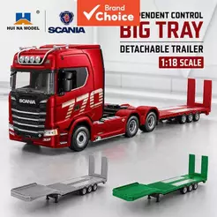 HUINA 1501 SCANIA 770S 19CH RC Trator Caminhão Engenharia Reboque Conjunto Veículo De Controle Remoto Com Luzes Som Brin