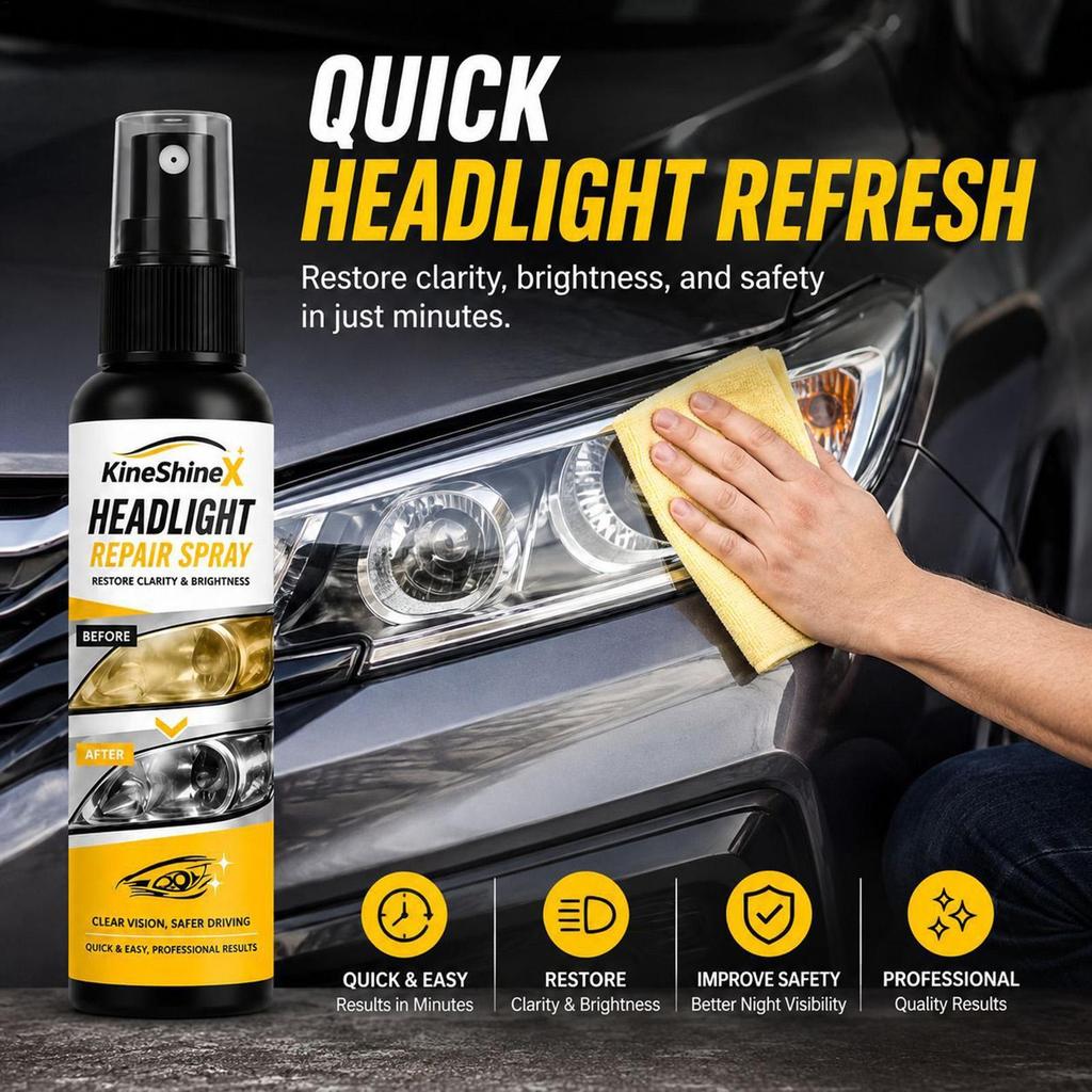 Spray De Revestimento De Farol De Carro Líquido Limpador E Restaurador De Luz Resistente A UV Cabeça De Longa Duração xi