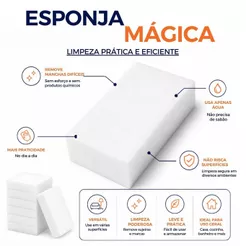 Esponja Mágica Multiuso Limpeza Tira Manchas 2 3 5 Unidades