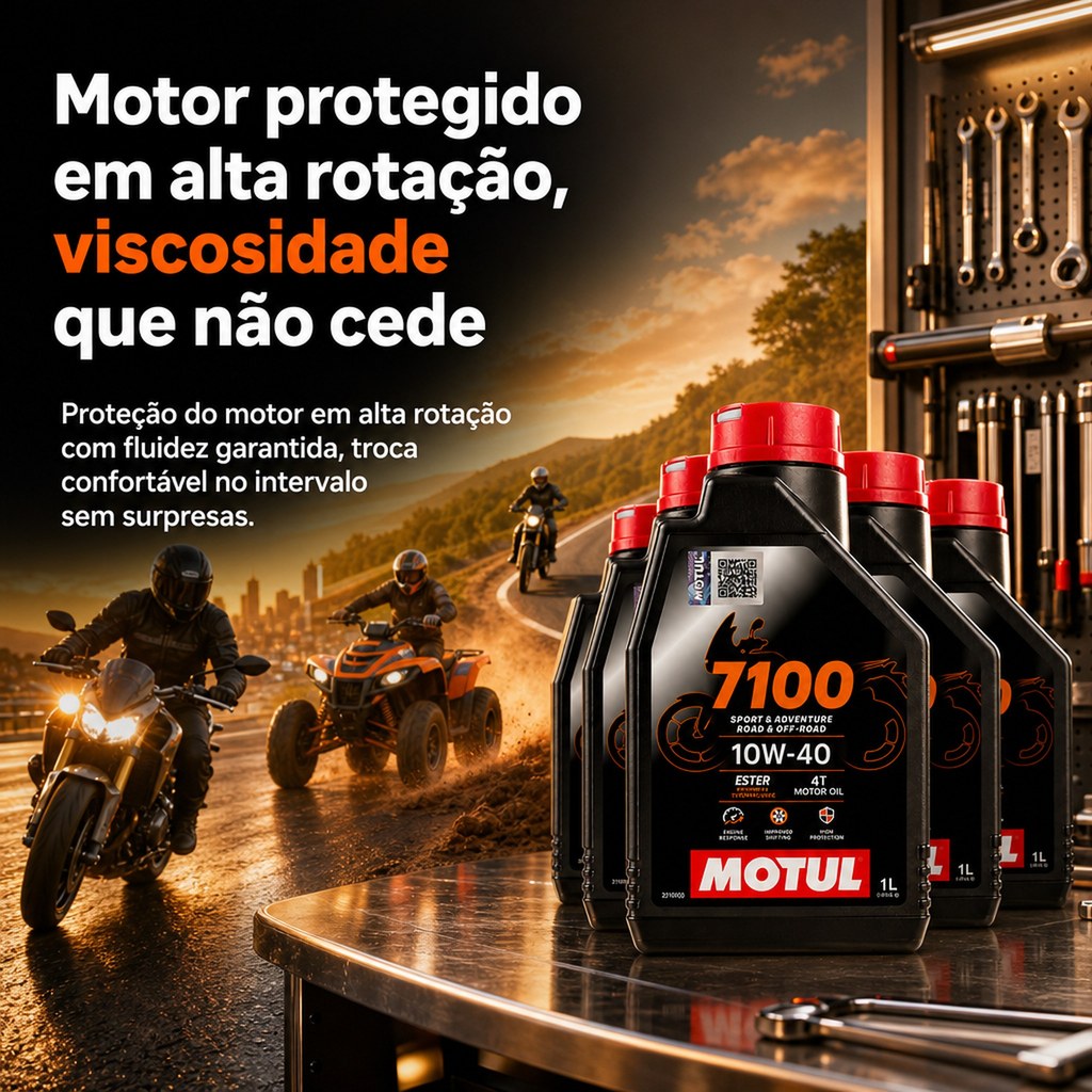 Óleo Motul 7100 10w-40 Para Moto/quadriciclo Kit C/ 5 Litros · foto 2