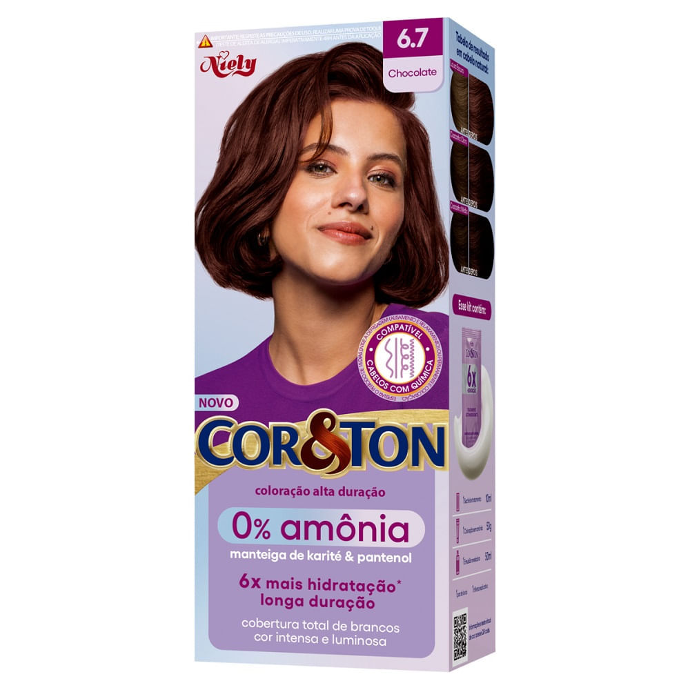 Tintura Cor e Ton Sem Amônia 6.7 Chocolate 1 unidade