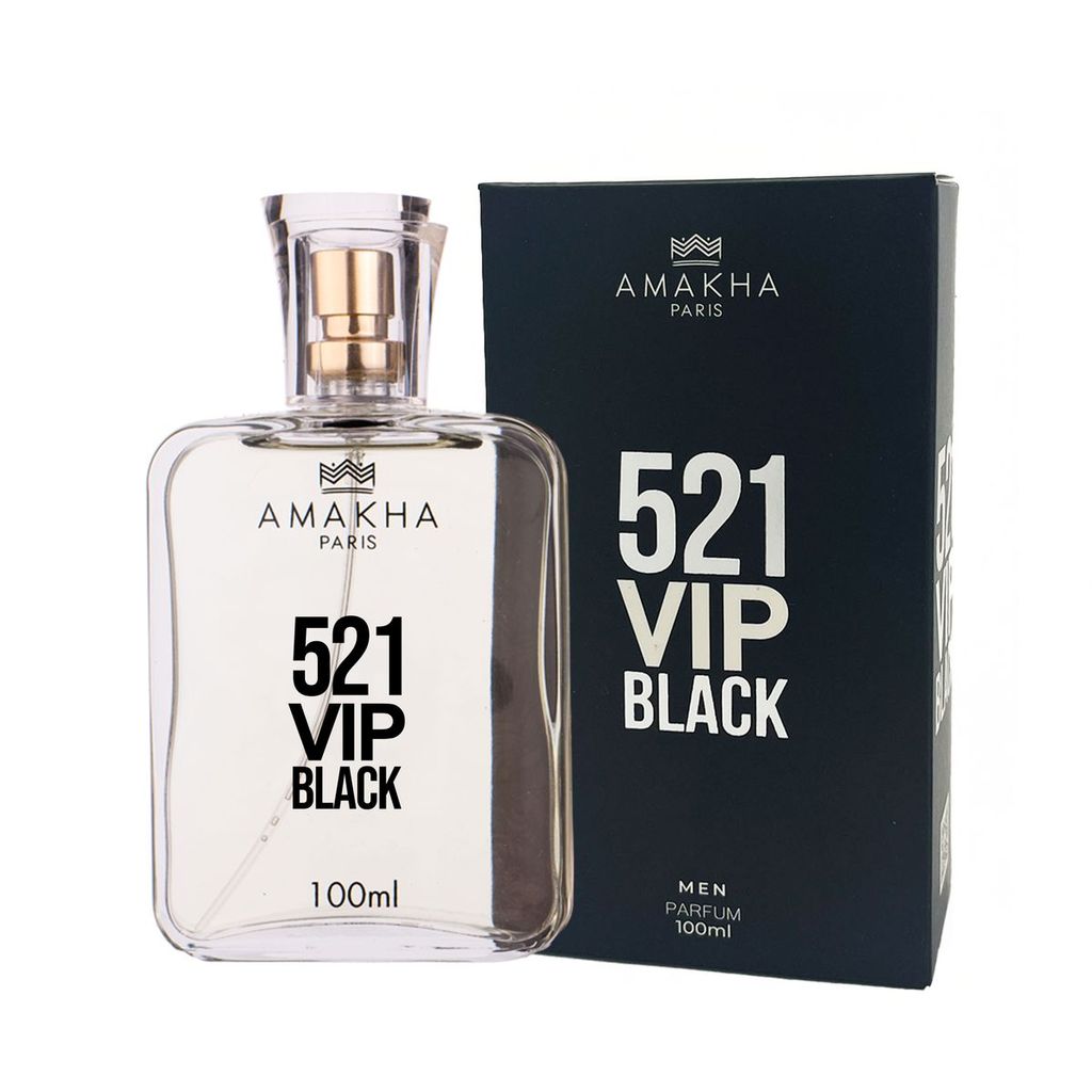 Perfume Masculino 521 Vip Black 100ml Amakha Paris - Fougère Aromático Marcante | Alta Projeção