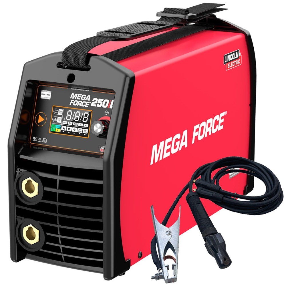 Inversora de solda 250A display Led para Eletrodo e Tig - Mega Force 250iD Lincoln