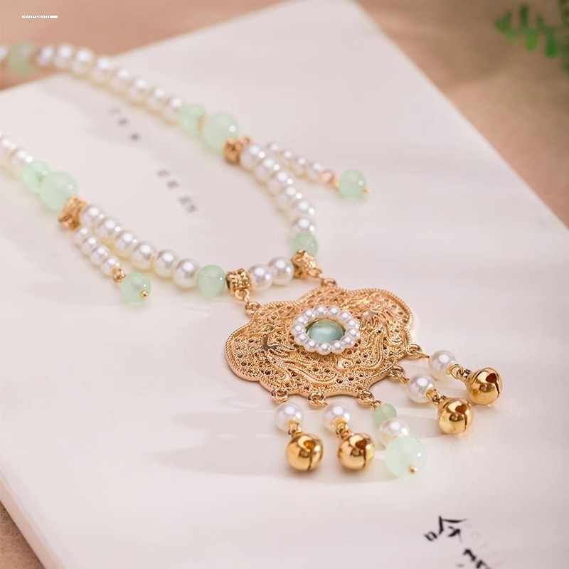 Produto quente Hanfu Colar Longo Borla Gradiente Feito na Dinastia Ming Estilo Tang Macio Yingluo Retro Cheongsam Acessó