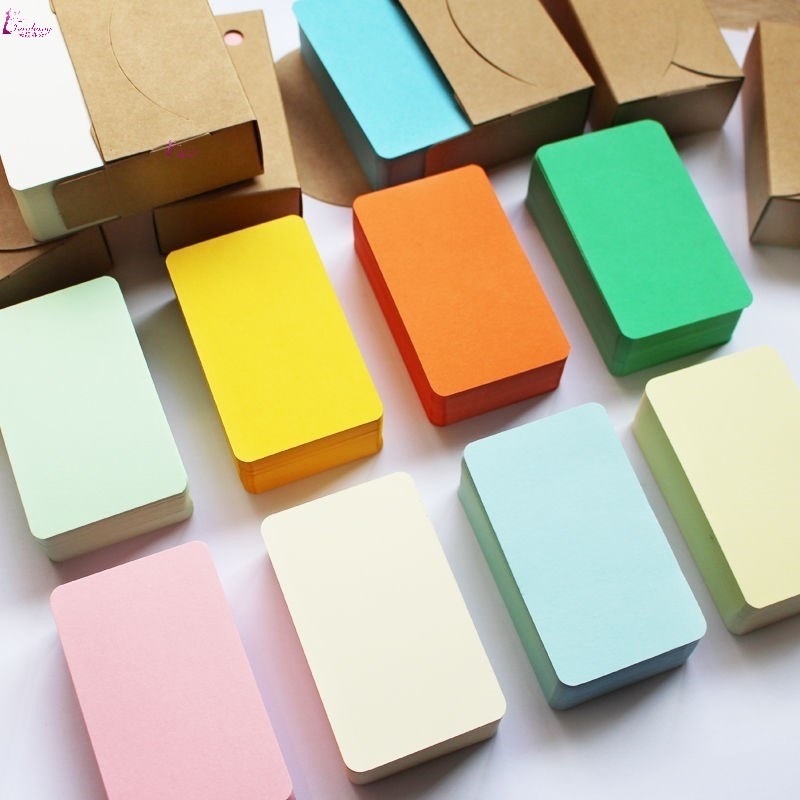 [100 folhas/caixa] cartão pequeno em branco diy cor pura papel Kraft frete grátis cartão de palavra Mini cartão postal d