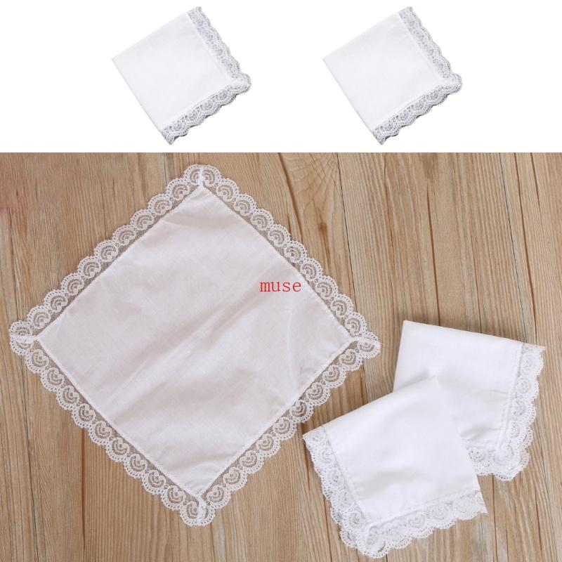 muse Lenço Branco Leve Algodão Renda Guarnição Lavável Toalha De Peito De Bolso Para Casamento Adulto P