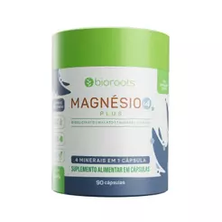 Magnésio 4 em 1 Bisglicinato, Malato, Taurato e Citrato 90 Cápsulas Bioroots