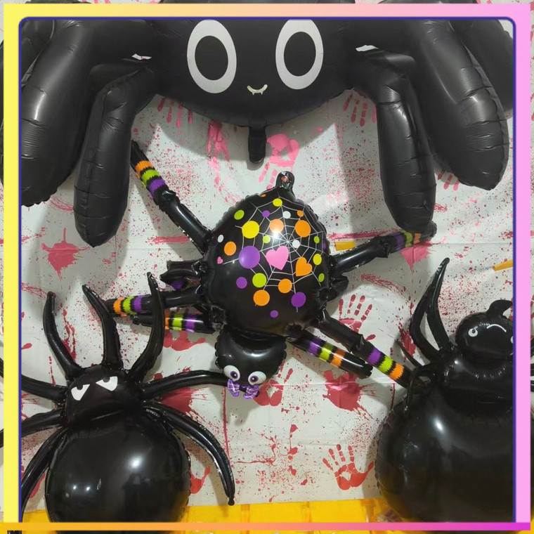 Balão Grande de Aranha para Halloween, Balão de Abóbora, Decoração de Halloween, Arranjo de Halloween C0NQ