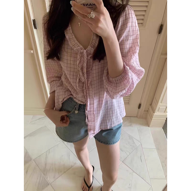 Design sentido estilo ocidental camisa protetora solar redutora de idade primavera verão novo estilo coreano chique Retr