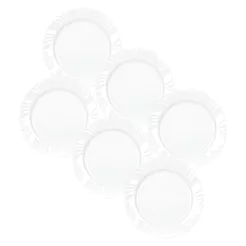 Kit 6 Pratos Rasos Nadir Figueiredo Pétala Vidro Floral Branco 25cm