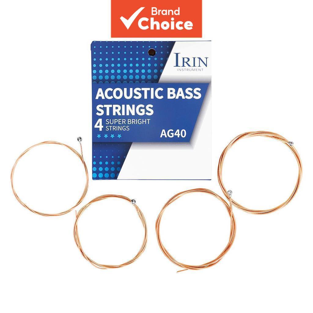  Cordas de baixo acústicas IRIN 4 cordas, núcleo de aço hexagonal, revestimento de liga de cobre, extremidade de bola