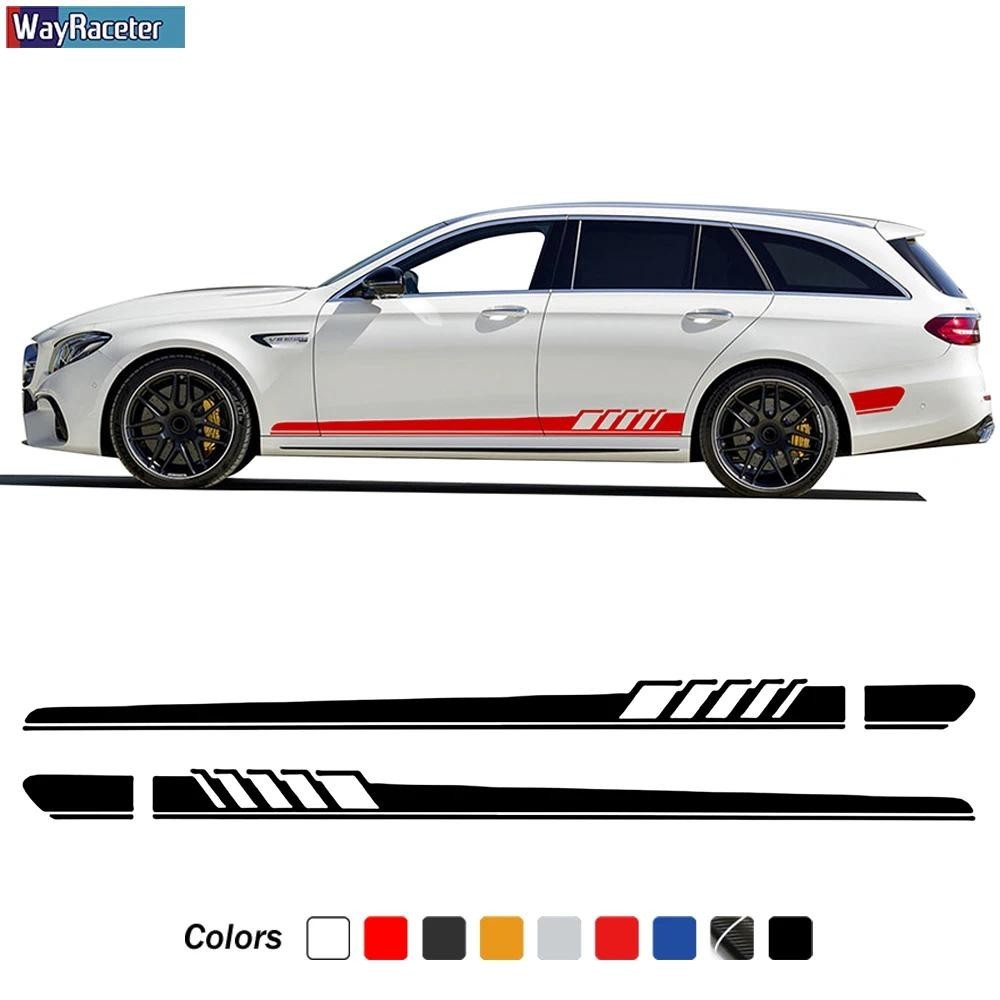 2 Pçs Edição 1 Listras Laterais Saia Adesivo Decalque Para Mercedes Benz Classe E W213 S213 E43 E53 E63 AMG A238 C238 E3