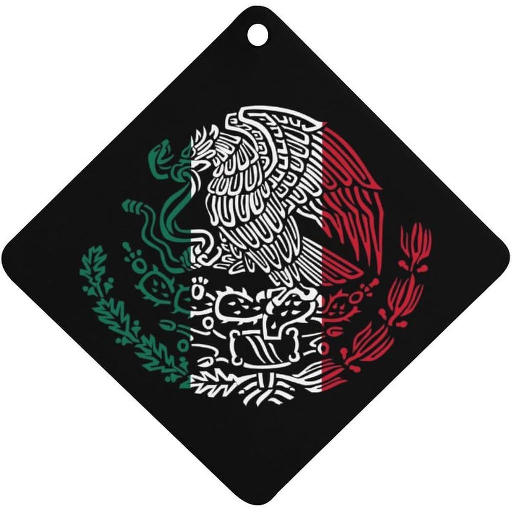 México Bandeira Cobra Águia Logotipo Mexicano Purificadores De Ar Do Carro Espelho Pendurado Ornamento Aromaterapia Comp