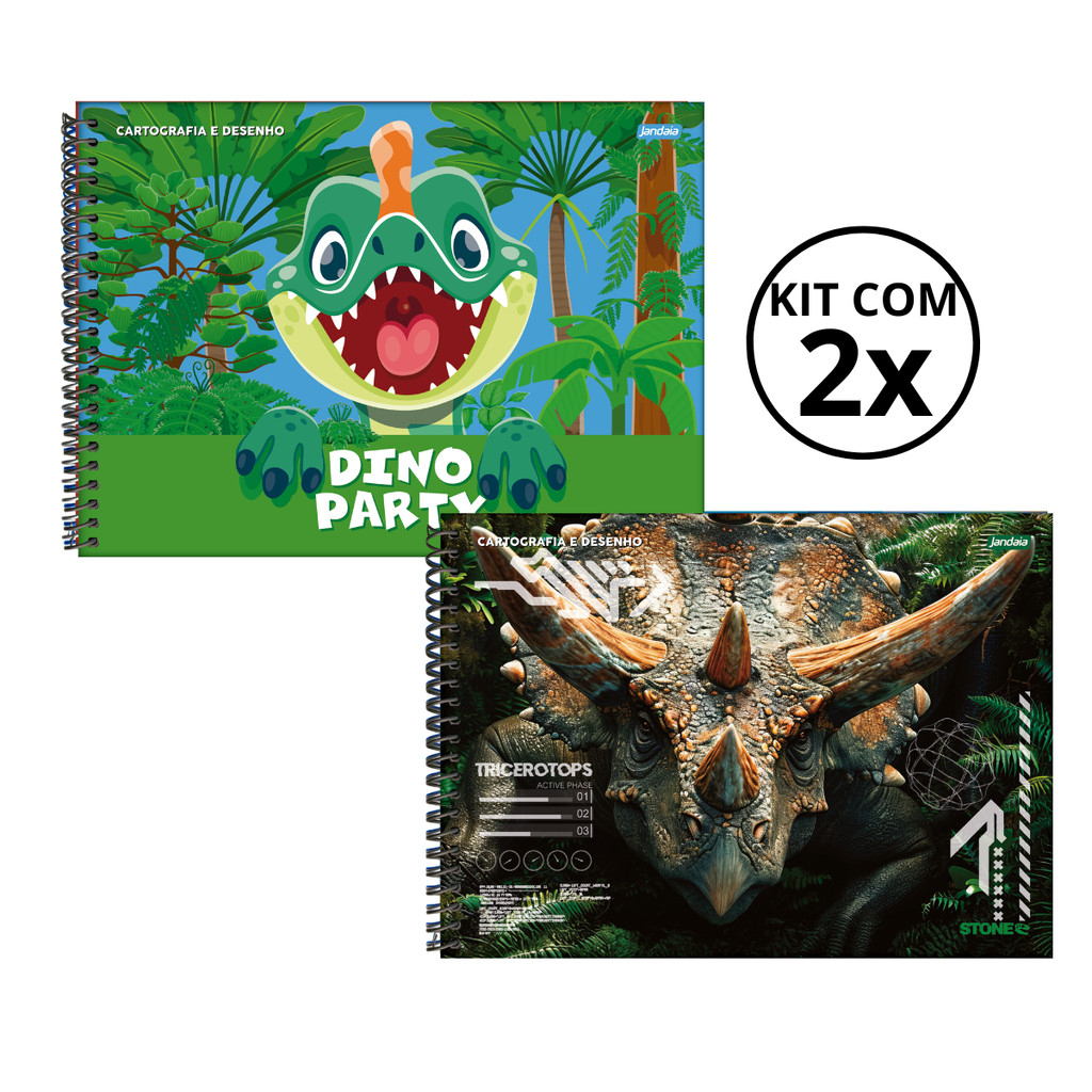 Kit com 2 Cadernos De Desenho 80 Folhas Stone - JANDAIA