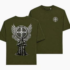 Camiseta Cruz De São Bento Cavaleiro blusa camisa tshirt 100% Algodão