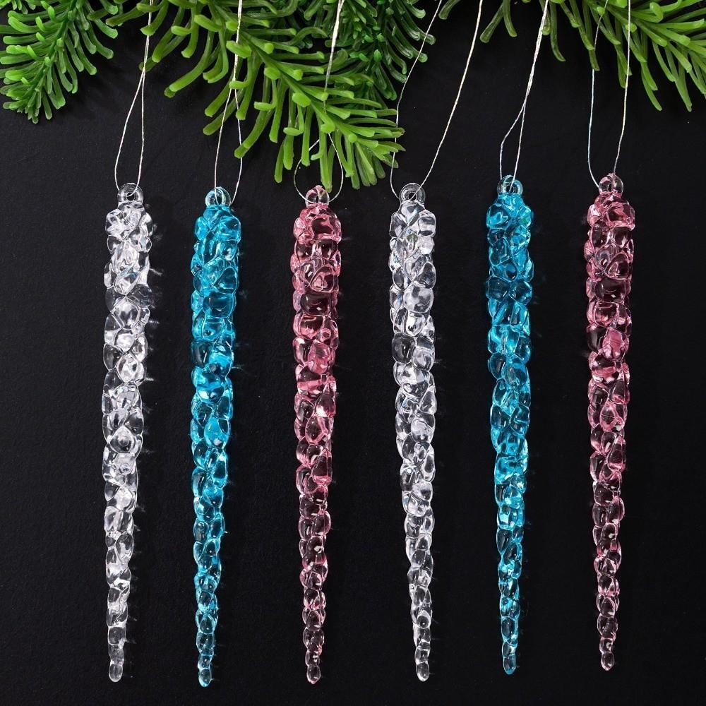 12 Peças De Decorações De Gelo , Pingentes Pendurados De Cristal , Enfeites De Árvore De Natal , Acrílico