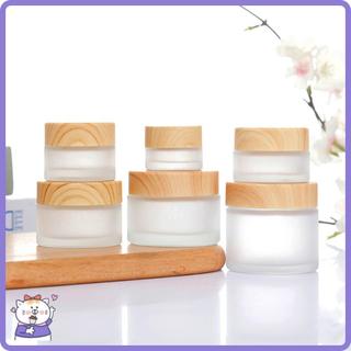 Frasco De Creme De Vidro Fosco , Com Tampa De Grão Recipiente Cosmético