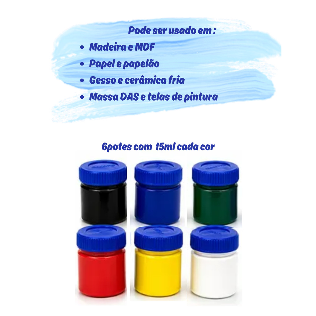 Kits Tinta Acrilica 6/12 Cores 15Ml Cada Cor - GIOTTO — imagem 2 de 2