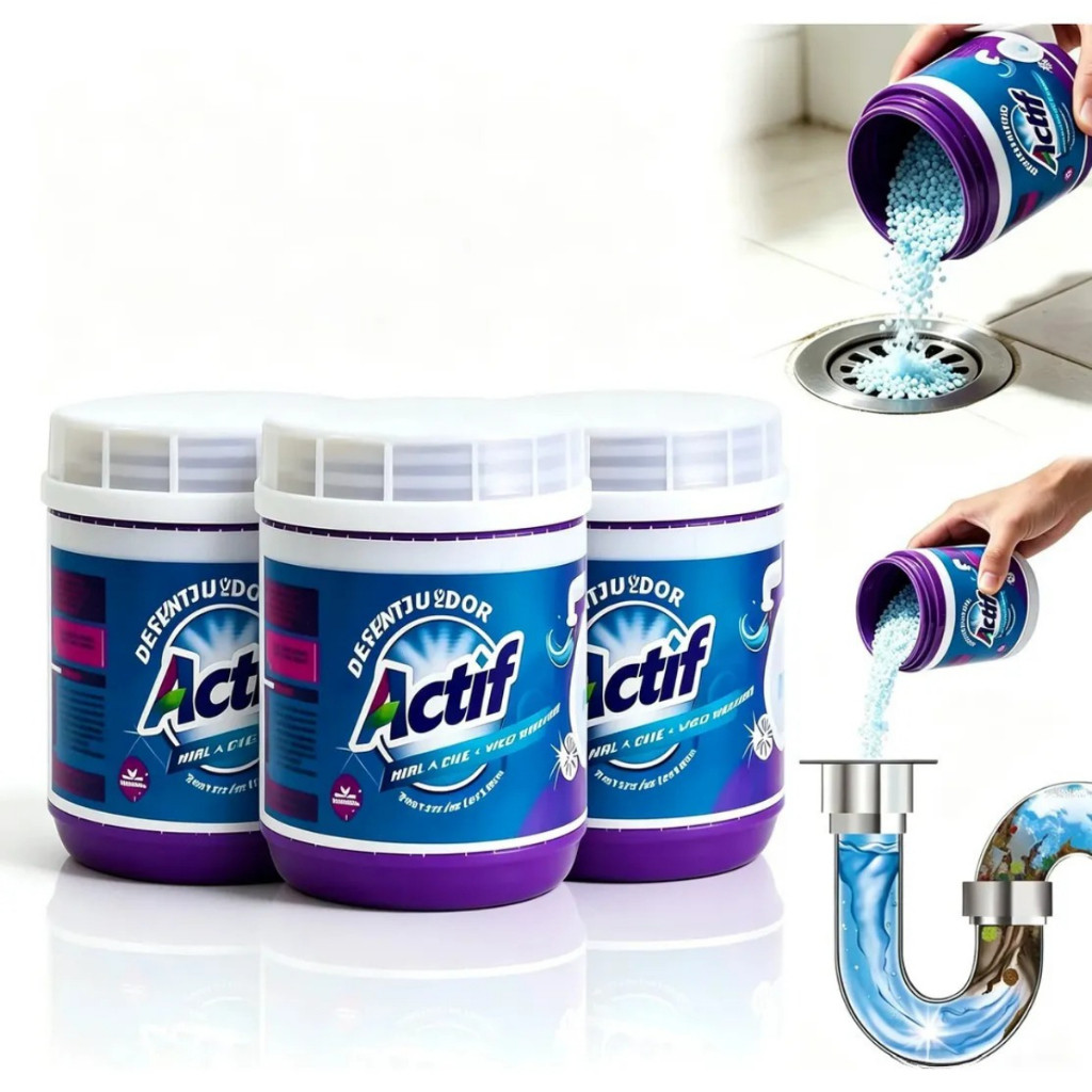 3 Unidades Desentupidor Ultra Potente 3 em 1 – Remove Entupimentos Difíceis,Elimina 99% das Bactérias e Acaba com Odores