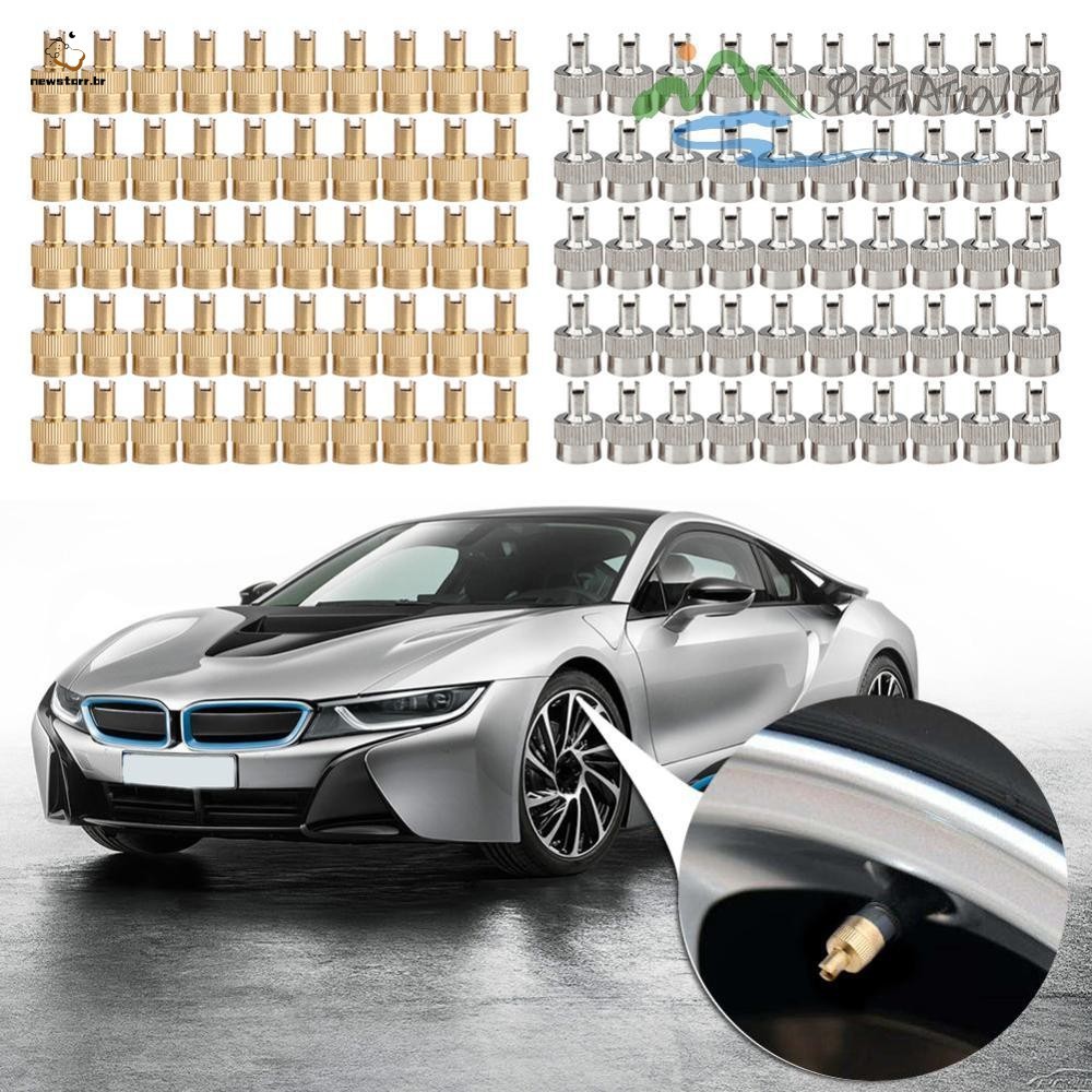 50 Tampas De Válvula De Pneu Com Fenda De Metal Dos Pces-Haste Universais À Prova De Vazamento Para Carro SUV Caminhão M