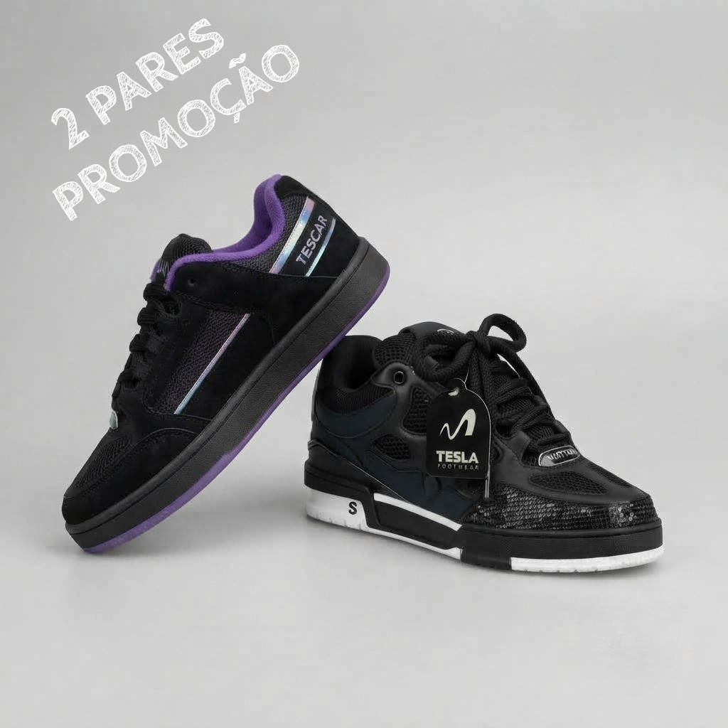 2 Pares de Tênis Carmurça Modelo Skate Varias Cores Promoção