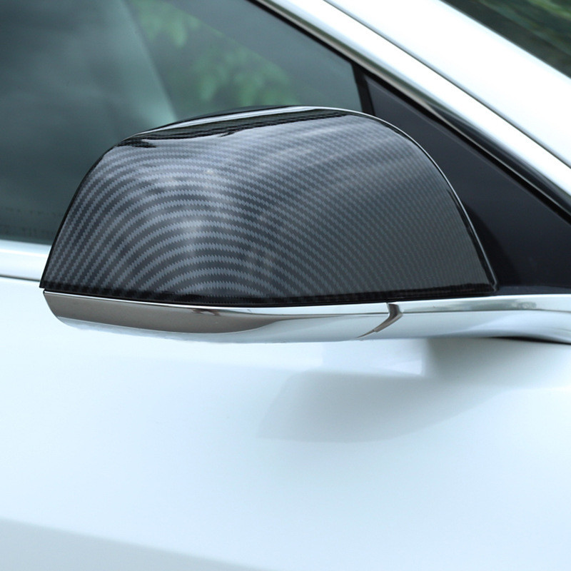 Adequado para 2019 MODELO X Capa para espelho retrovisor Padrão de fibra de carbono Espelho retrovisor modificado Concha