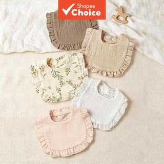 Babadores Para Bebês , Pacote Com 5 , Babador Infantil De Renda Em Forma De U , Cor Sólida Padrão Floral , Primavera E V