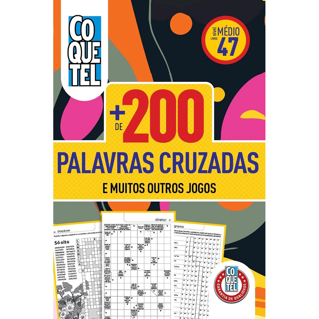 Livro Coquetel Mais de 200 Palavras Cruzadas | Nível Médio 47