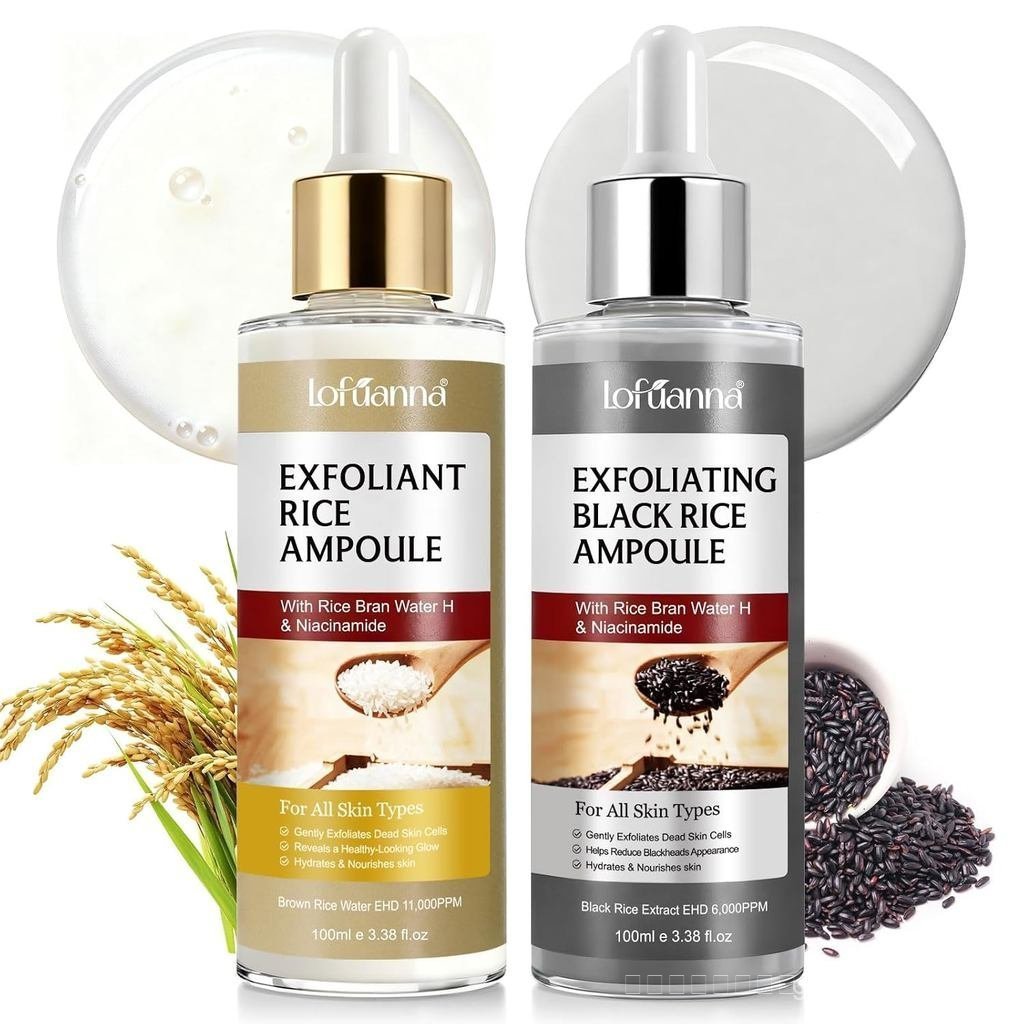 Ampola PeelShotGlowRicePeeling, Sérum Facial Esfoliante Suave de Arroz para Rosto e Corpo, Reduz Poros e Limpa Profundam