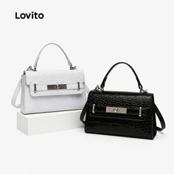 Lovito Elegante Bolsa de Ombro Pequena com Fivela Metálica para mulheres HUFB122FX031