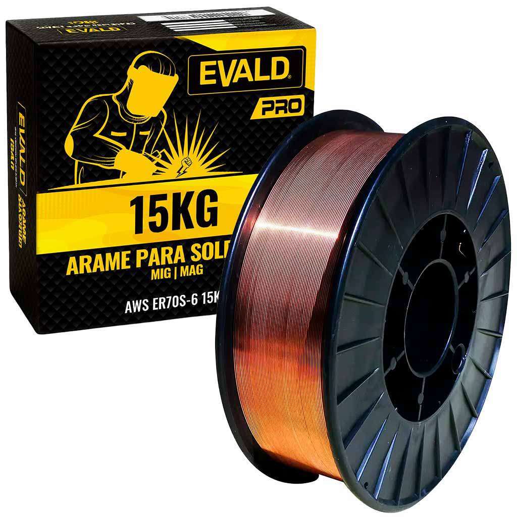 Arame para Solda Mig 1.2 MM Rolo Plástico 15 KG ER70S-6 EVALD PRO