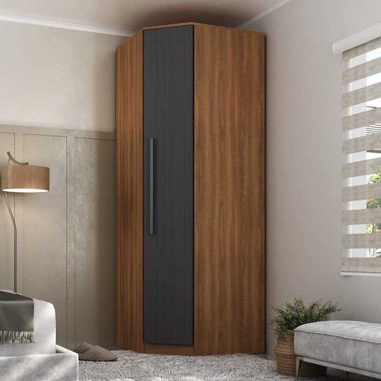 Guarda-Roupa Casal Modulado 1 Porta Ágata Espresso Móveis Nogal/Grafite