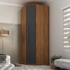 Guarda-Roupa Casal Modulado 1 Porta Ágata Espresso Móveis Nogal/Grafite