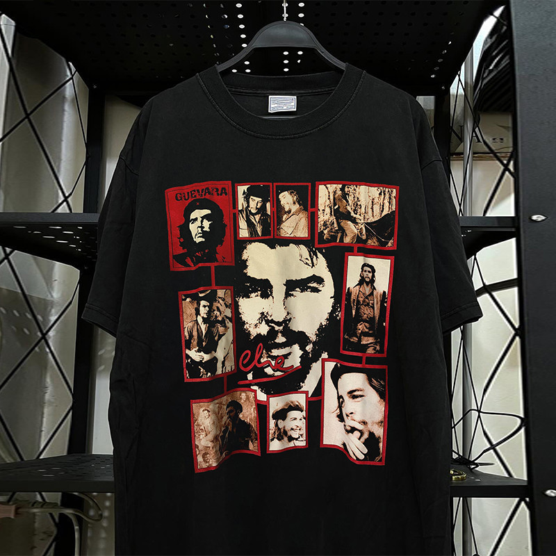 [Camiseta Vintage Masculina Algodão]HYP Camiseta Unissex Oversized Plus Size Feminina Masculina Unissex Che Guevara Revo
