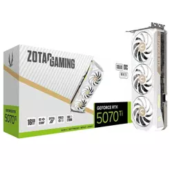 Placa de Vídeo Zotac Gaming NVIDIA GeForce RTX 5070 Ti Solid Core OC White, 16GB, GDDR7 DLSS Ray Tracing ZT-B50710Q2-10P
