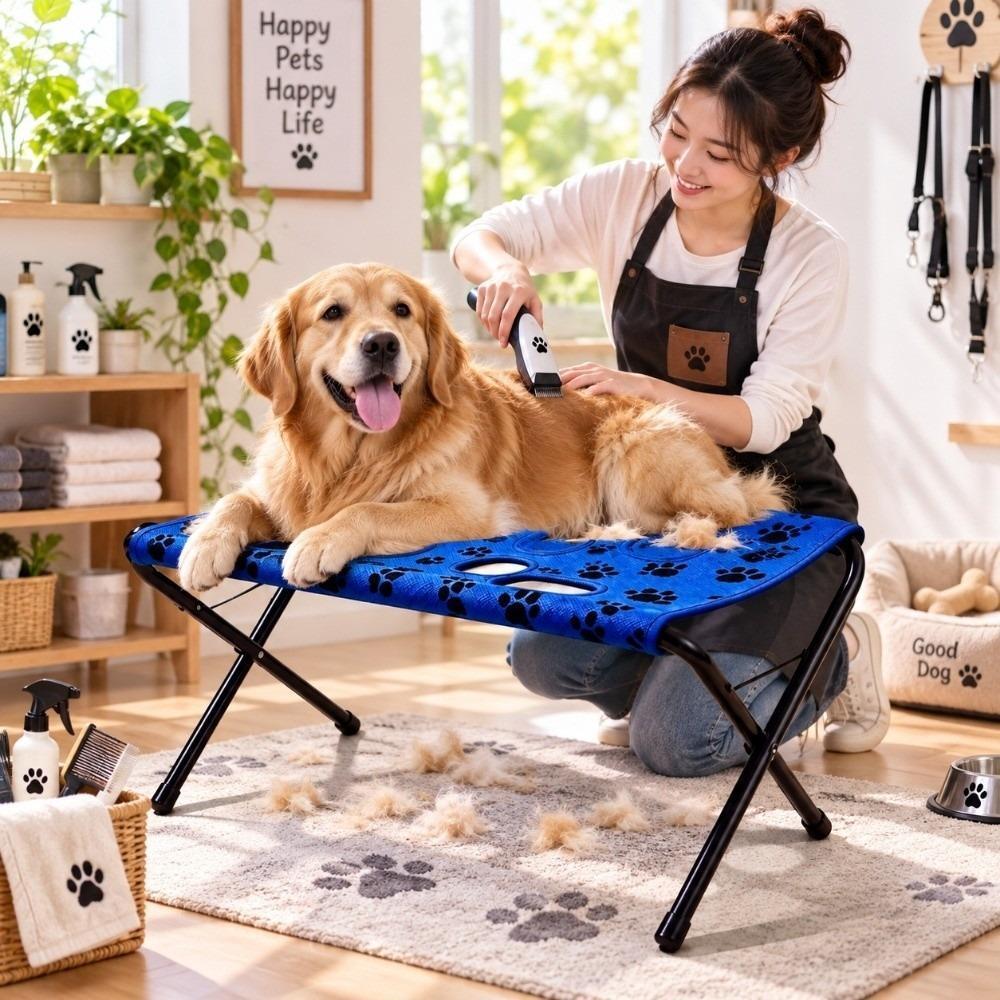 Mesa Para Cuidados Com Animais De Estimação , Suporte De Banho Antiderrapante De Malha De Secagem Rápida Plataforma De P