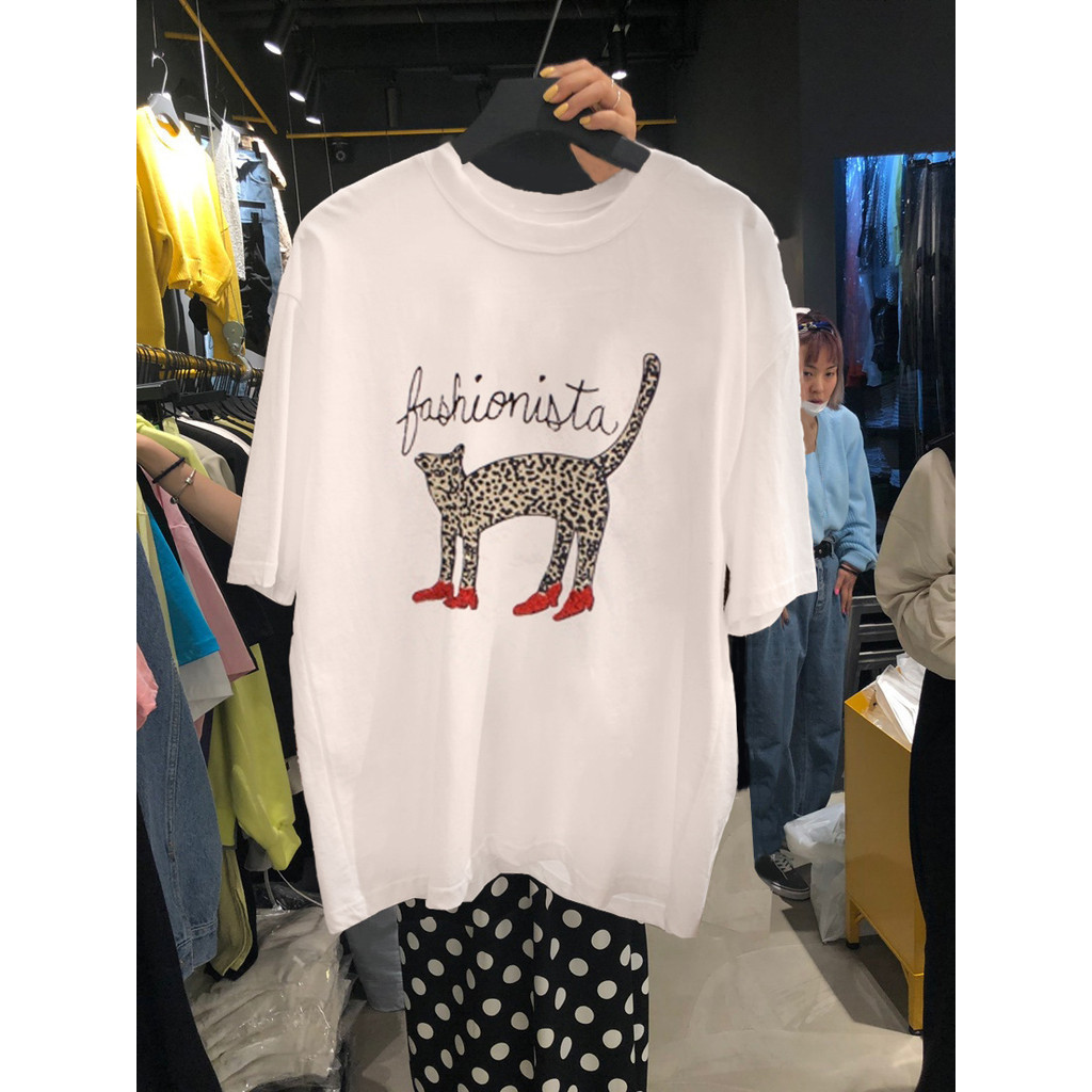 [Camiseta Premium Algodão Puro]LA Plus Size Unissex-Oversized Confortável Estilo Casual Camiseta Tecido Respirável#F552