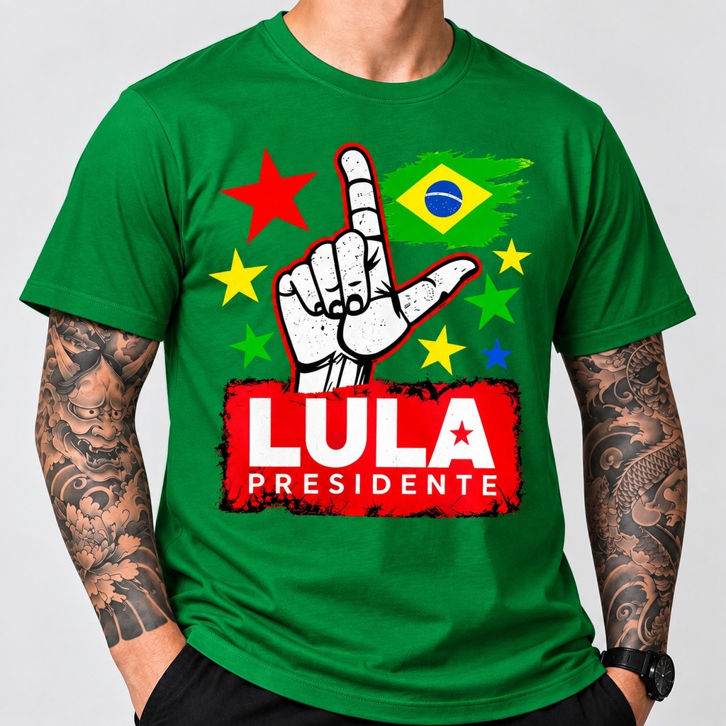 Camiseta Lula Presidente Política Unissex Camisa Estampada 100% Algodão Plus Size Envio Imediato