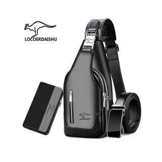 LOCOER Bolsa de moda masculina, carteira multicartões de negócios, grande capacidade, zíper duplo, Horizontal, bolsa par