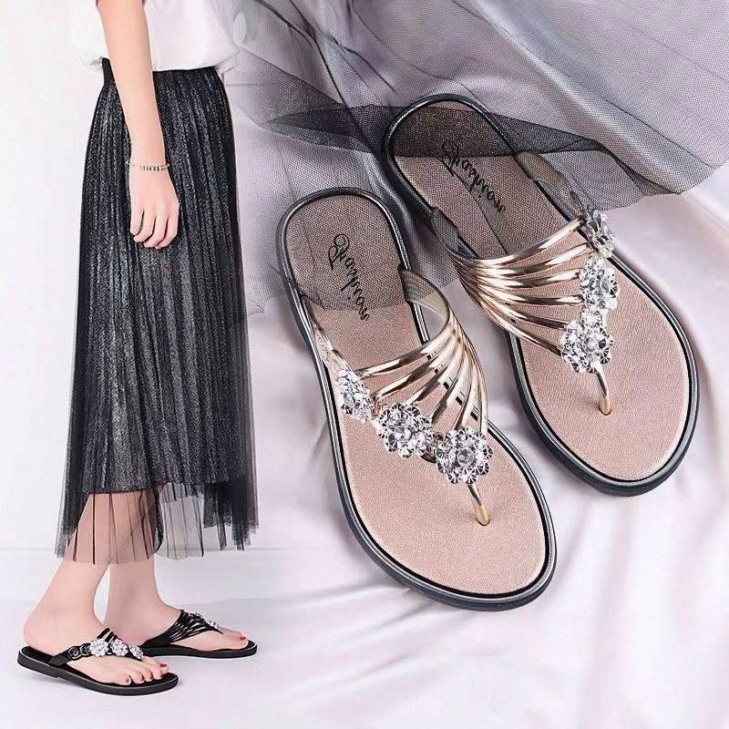 2026 verão novo estilo flip-flops feminino exterior moda plana flip-flops novo estilo chinês influenciador All-Match com