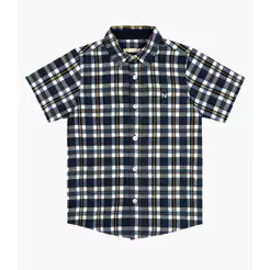 Camisa Infantil Masc Tricoline Xadrez Trick Nick Azul