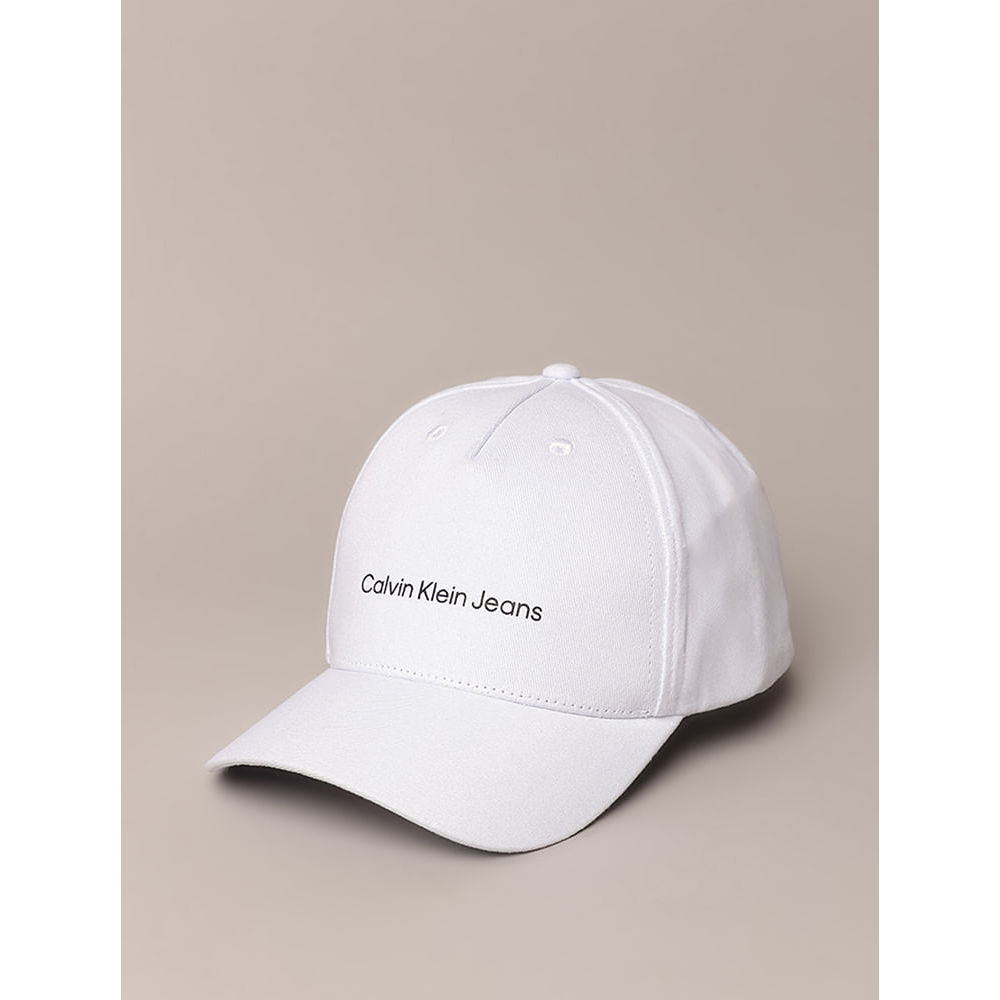Boné Masculino de Sarja Aba Curva Estampa Logo em Silk Calvin Klein Jeans - Branco