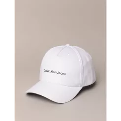 Boné Masculino de Sarja Aba Curva Estampa Logo em Silk Calvin Klein Jeans - Branco