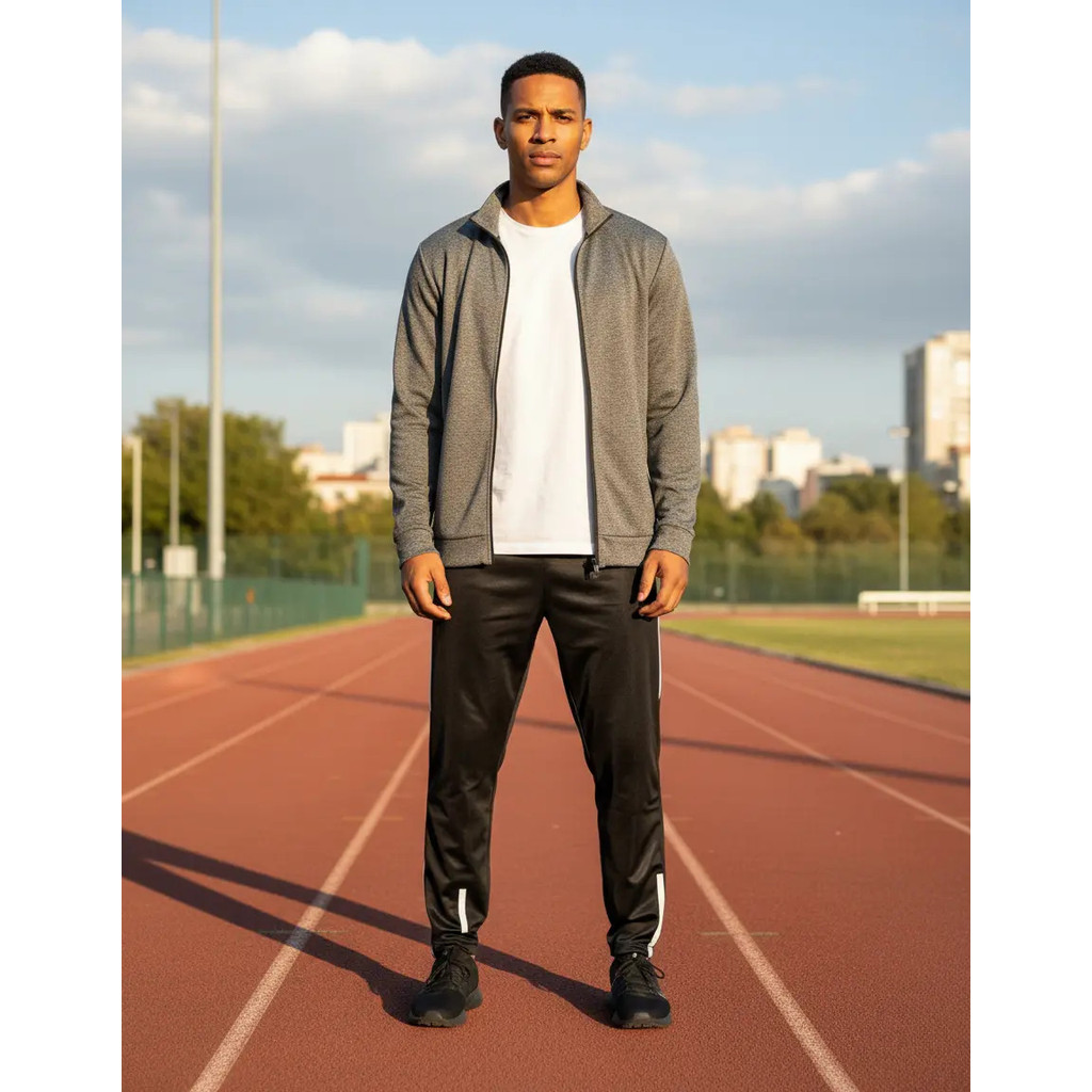 Calça Jogger Preta Masculina Dry Fit Com Fitas Esportiva