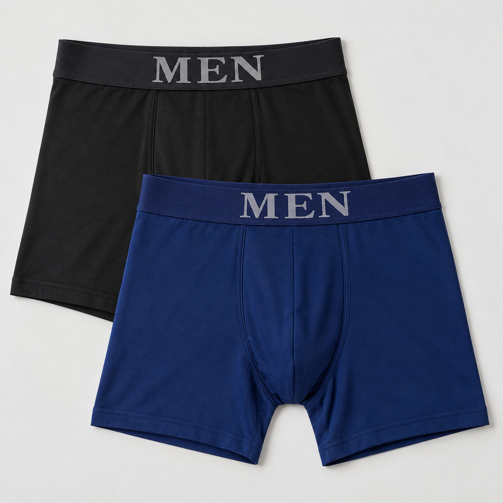 Kit 2 Cuecas Boxer Masculina Microfibra Lisa Sem Costura
